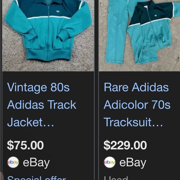 Vintage Adidas Teal & Dark Teal Zip Track Jacket - Picture 5 of 5